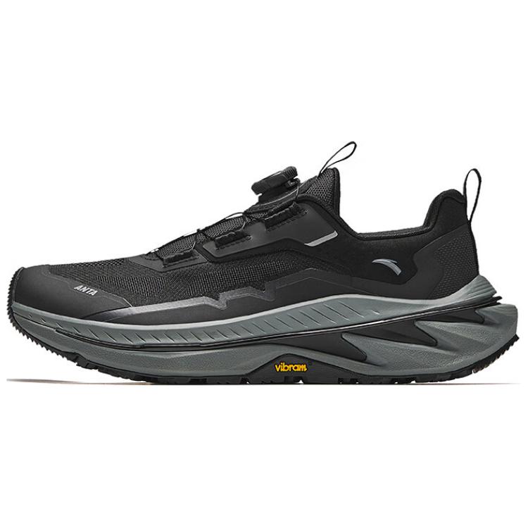 Anta Wilderness PRO Fabric Slip Resistant Abrasion Resistant Low top Running Shoes Men's Black Gray