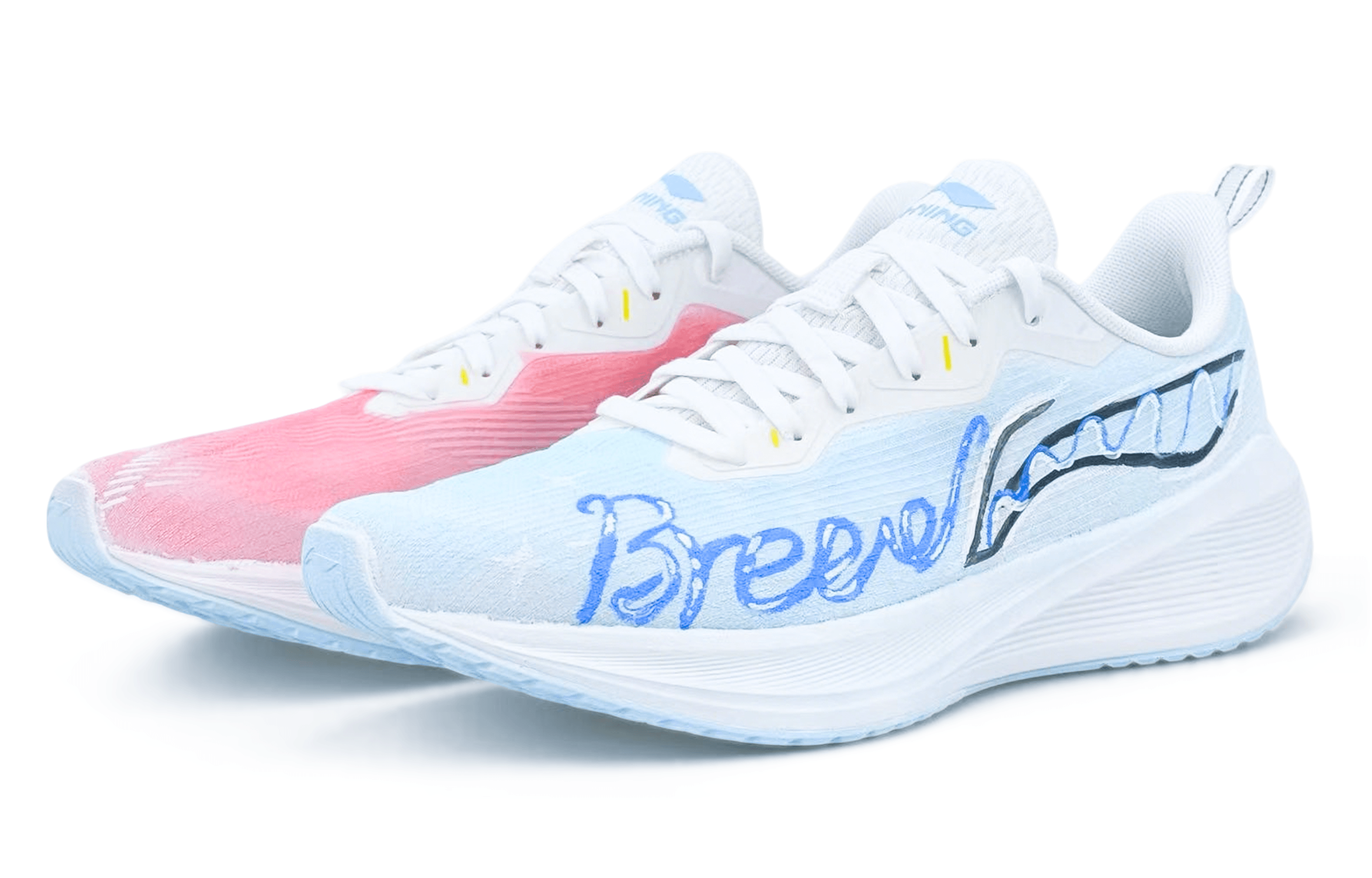 Li Ning Wuyue Abrasion Resistant Breathable Slip Resistant Low top Casual Training Running Shoes Men’s Blue Pink
