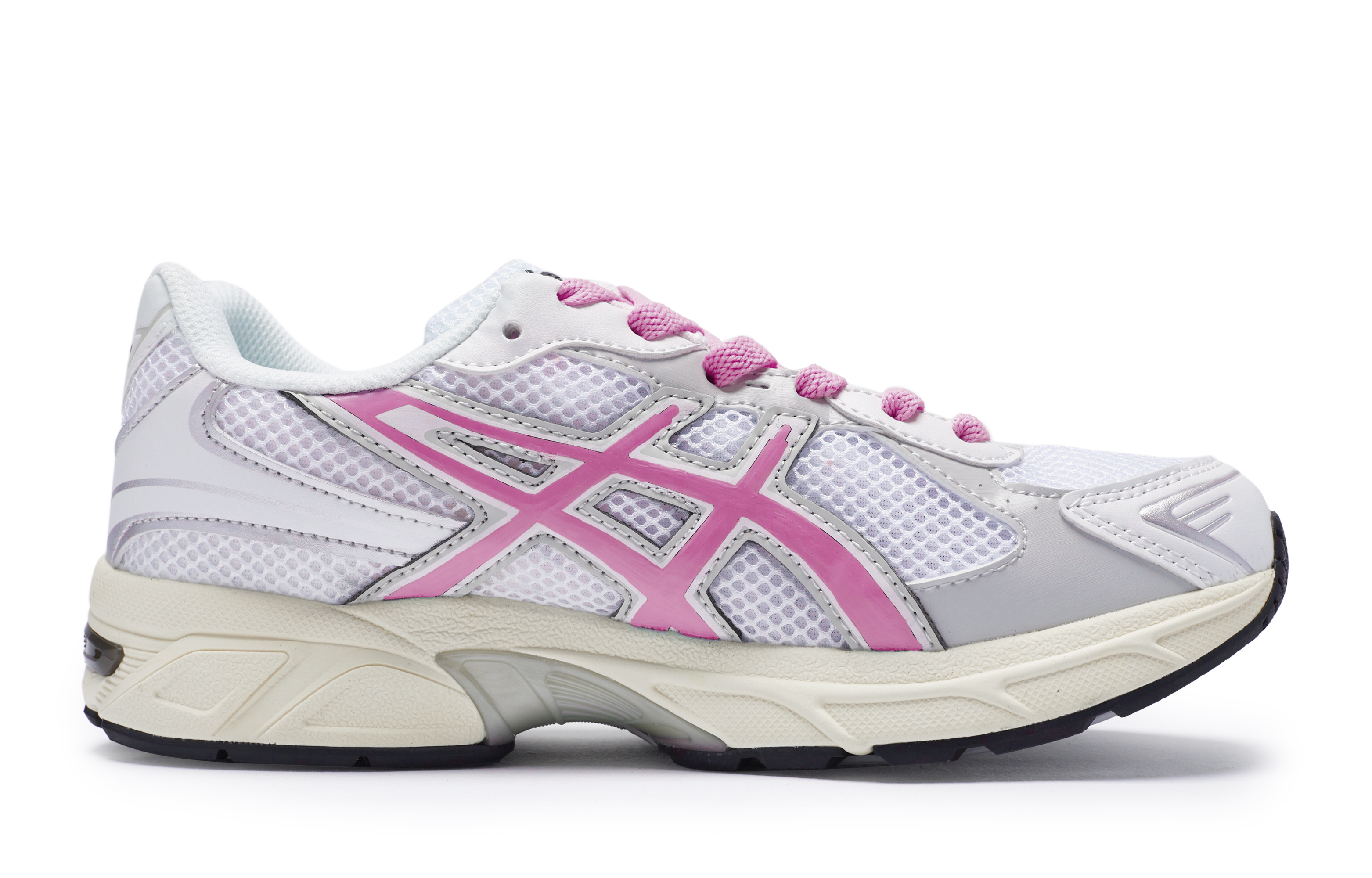 Asics Gel 1130 Cushioning Abrasion Resistant Breathable Low top Running Shoes Unisex White Gray Rose Red