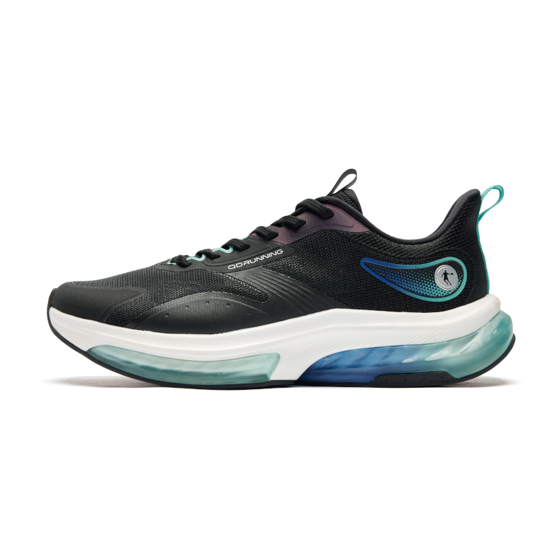 QIAODAN Slip Resistant Abrasion Resistant Low top Running Shoes Men’s Black Blue