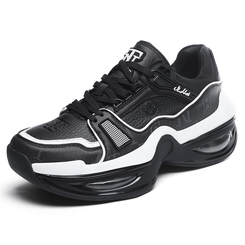 N·HOT Leather Cushioning Slip Resistant Low top EVA Air Cushion Casual Running Shoes Men’s