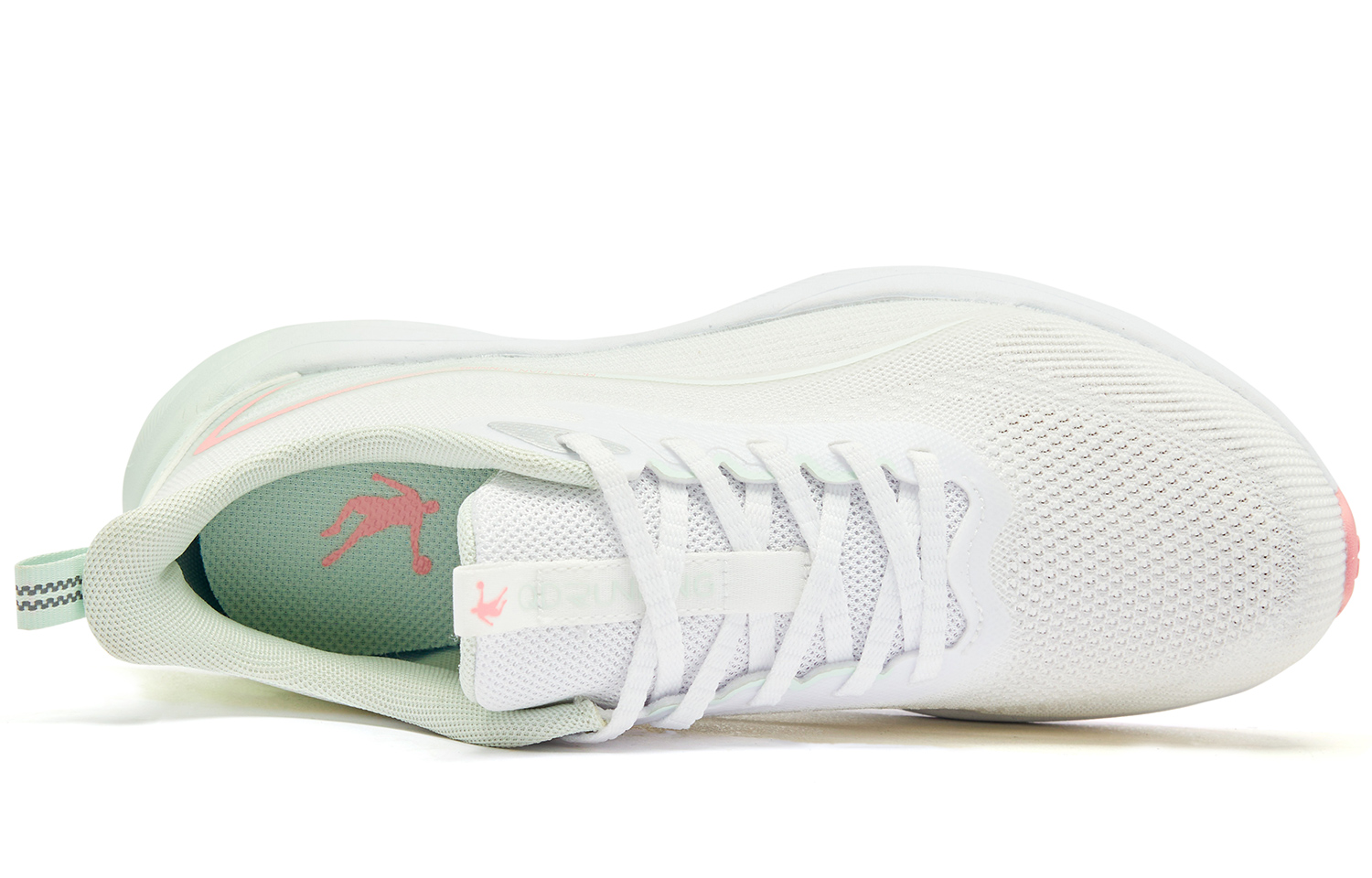 QIAODAN Wind Speed 2.0 Cushioning Slip Resistant Abrasion Resistant Low top Sprint Running Shoes Women’s White Green
