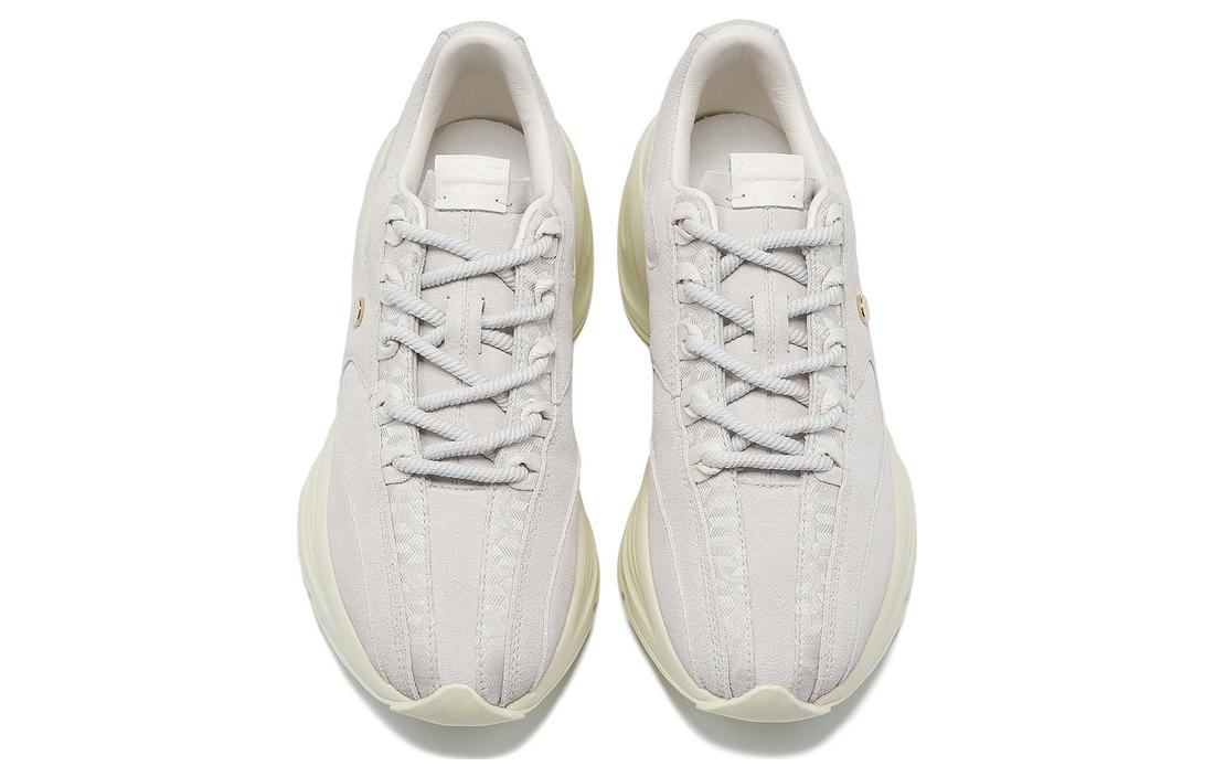 LI NING 1990 Cloud Nichang Comfortable Slip Resistant Abrasion Resistant Low top Running Shoes Women’s Bone White