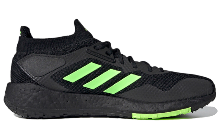 Мужские кроссовки adidas PulseBOOST (черно-зеленые) — Чёрный / зелёный — фото 2