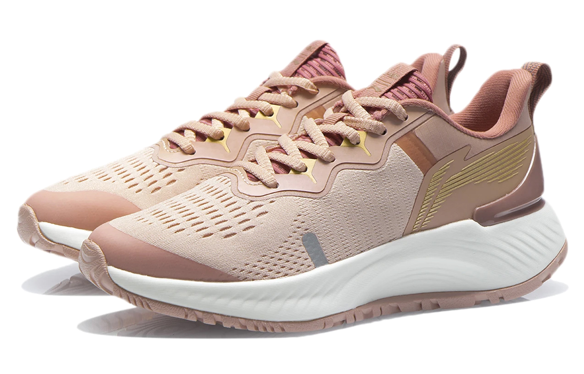 Li Ning YueYing Essential Reflective Cushioning Low top Running Shoes Women’s Peach Orange Pink