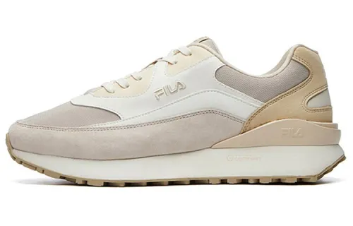 FILA Textile, Synthetic Leather Cushioning Abrasion Resistant Breathable Low top Running Shoes Men's Oat