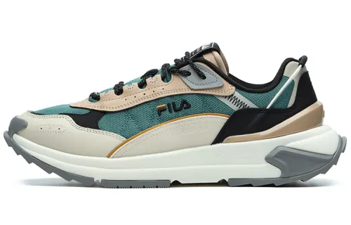 FILA Fashion Sneakers Fabric Low top Running Shoes Men's Beige Green