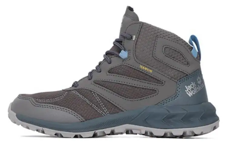 Jack Wolfskin Cushioning Slip Resistant Abrasion Resistant Mid top Outdoor Shoes Women's Gray