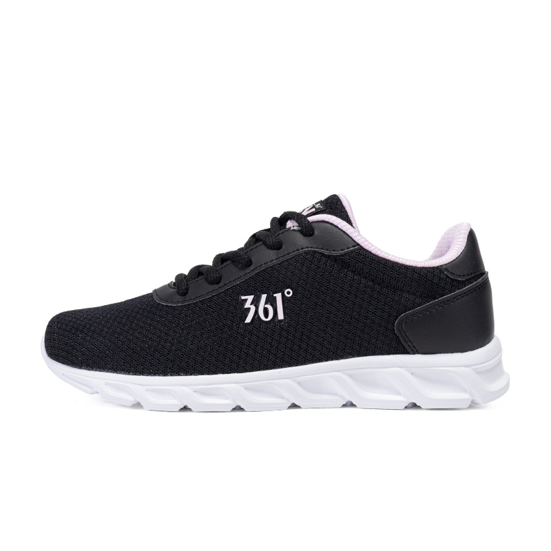 361° Cushioning, Wear Resistant Low top Casual Running Shoes Women’s Black White Pink