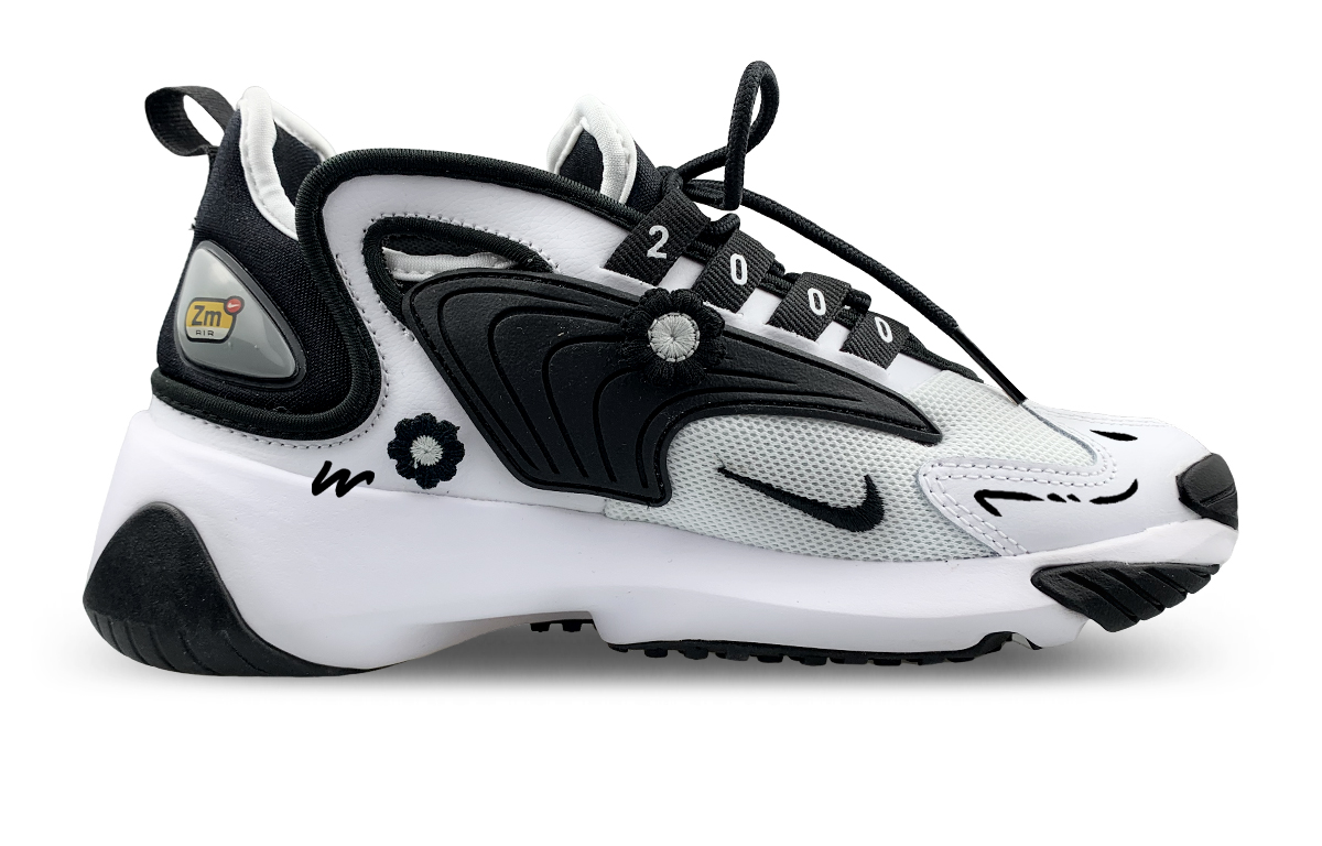 Nike Zoom 2K Cushioning Slip Resistant Breathable Mid top Running Shoes Unisex Black White
