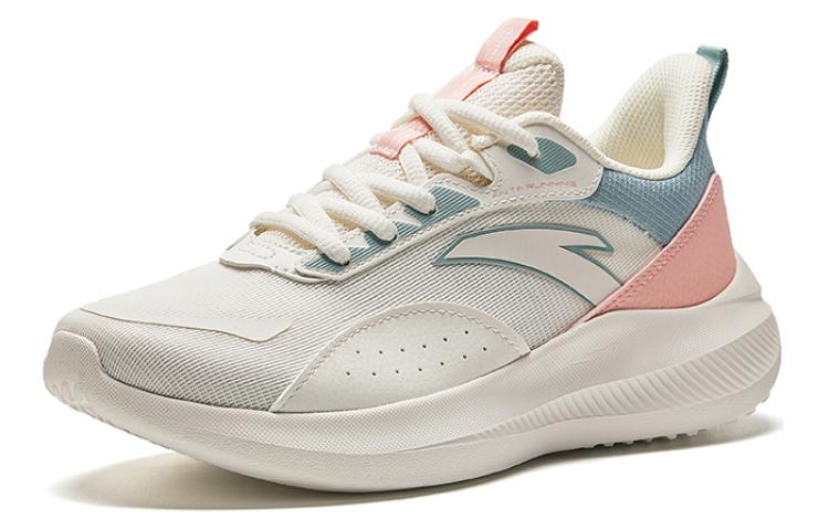 Anta Versatile Abrasion Resistant, Breathable, Lightweight Low top Running Shoes Women’s White Pink Cyan