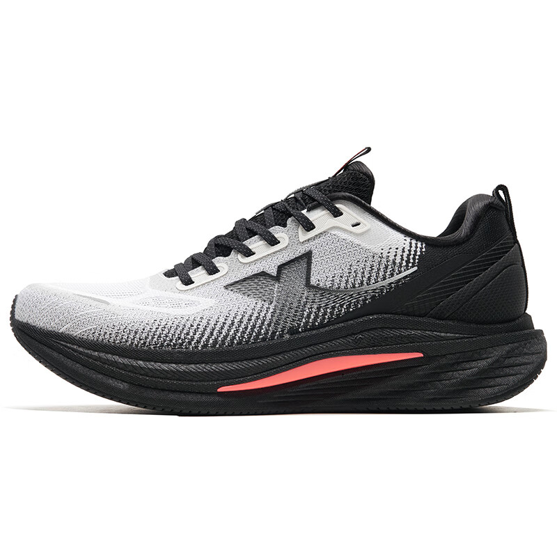 XTEP Cushioning Slip Resistant Low top Marathon Training Running Shoes Men’s White Black