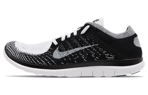 Nike Free RN 4.0 Barefoot feel, comfortable for sports, fabric shock absorption and non-slip, low-top casual running shoes, men's style, black and white