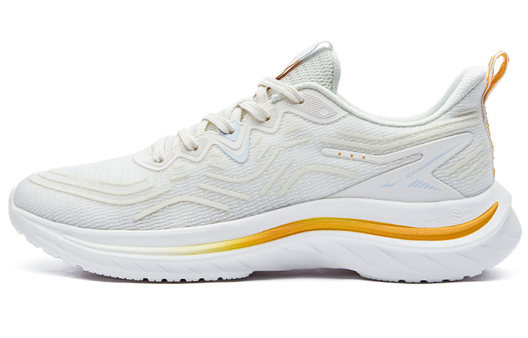 Erke Versatile Cushioning Slip Resistant Abrasion Resistant Rebound Low top Running Shoes Men’s White Yellow