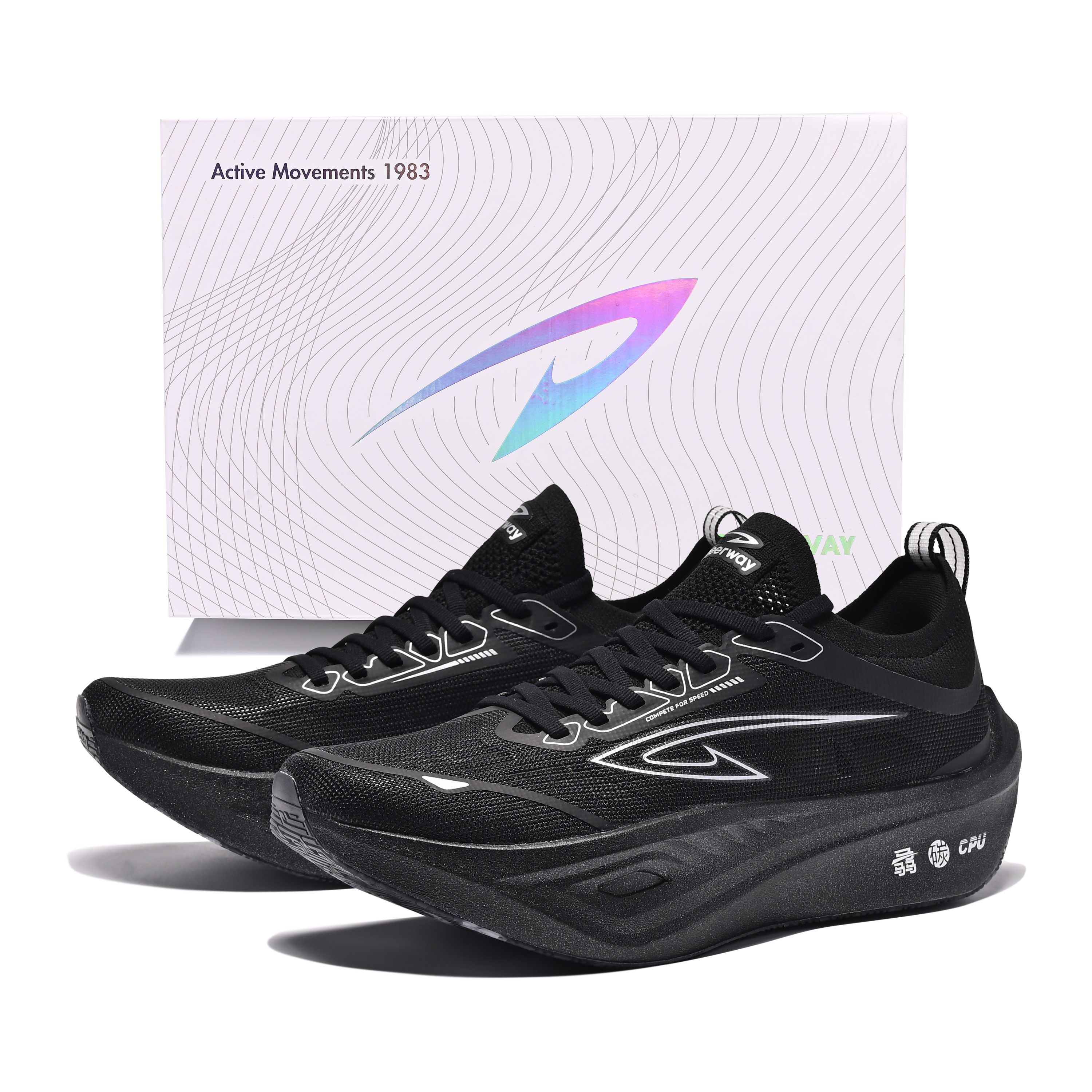 DEERWAY Low top Marathon Training Physical Fitness Test & Exam Running Shoes Unisex Black Warrior