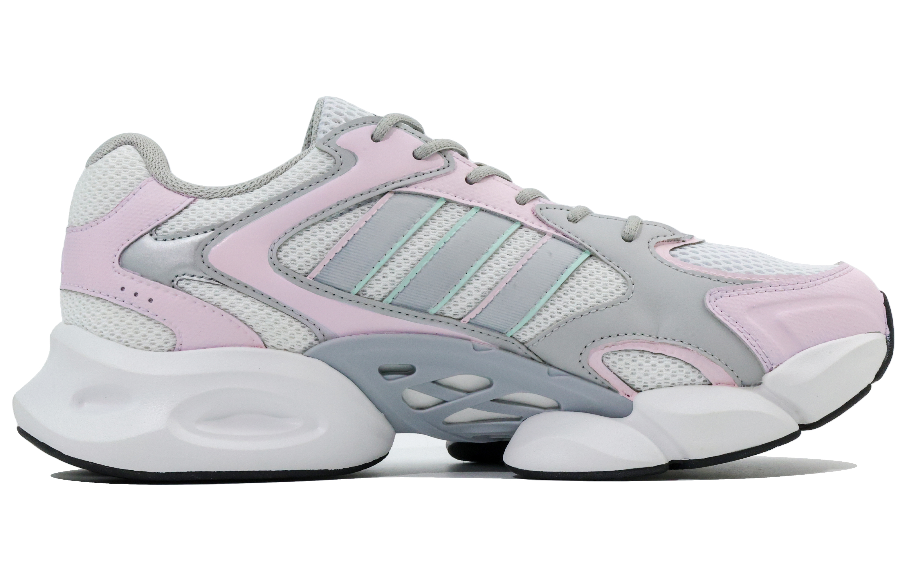 Adidas MEGASTRIDE Abrasion Resistant Low top Running Shoes Unisex Gray Pink Green