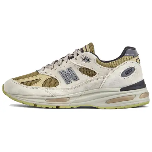 New Balance NB 991 V2 Running Shoes Unisex White Green