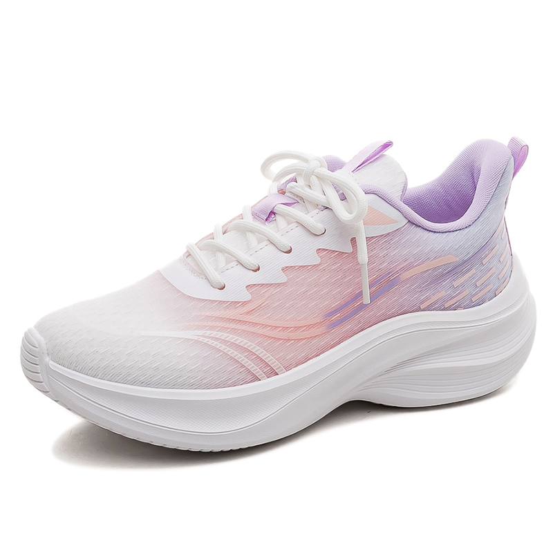 HUANQIU Cushioning Breathable Support Cushioning Breathable Support Low top Casual Running Shoes Women’s White Purple
