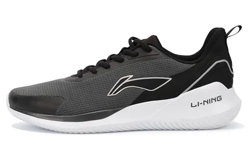 Li Ning Comfortable Cushioning Low top Running Shoes Men's Gray Black