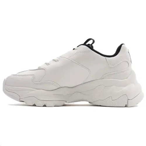 MLB Big Ball Chunky Synthetic Leather Slip Resistant Slip Resistant Low top Chunky Sneakers Unisex White Black