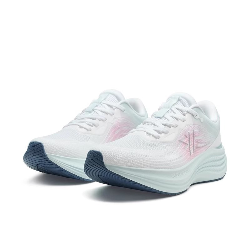 XTEP Flowing Cloud 3.0 Running Shoes Women’s Low Top Classic White/Blossom Pink/Moonstone Blue