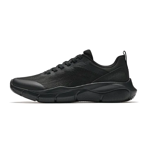 Anta Cushioning Breathable Cushioning Breathable Low top Casual Running Shoes Men's Black