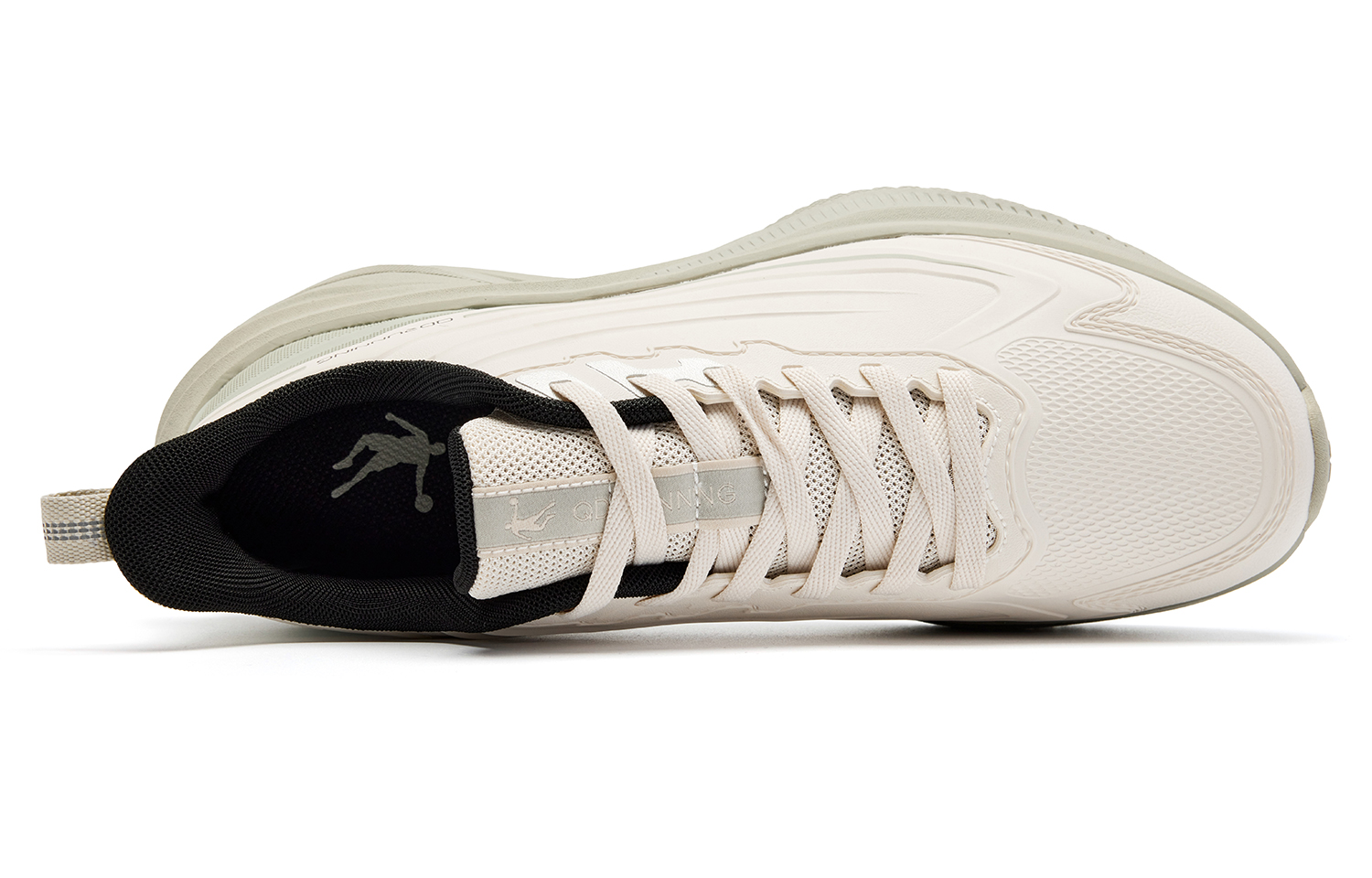 QIAODAN Rainwing 5.0 Running Shoes Men’s Low Top Antique Porcelain White, Black