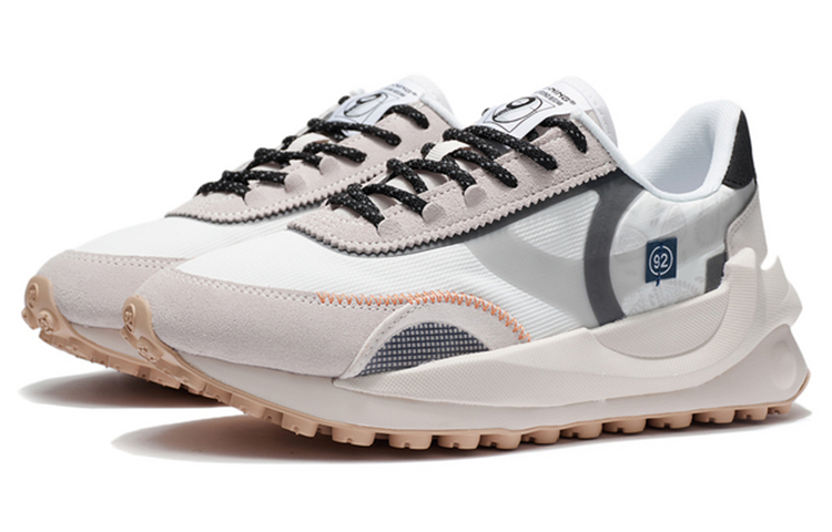 Li Ning Versatile Suede, Textile, Synthetic Leather Abrasion Resistant Breathable Low top Running Shoes Women’s