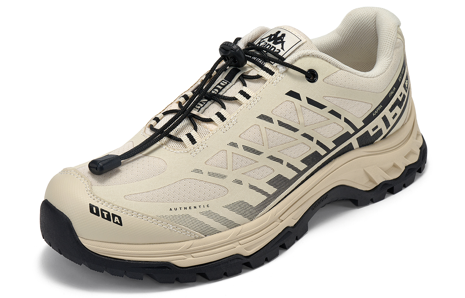 Kappa Fishbone Low top Running Shoes Men’s Cheese White Black