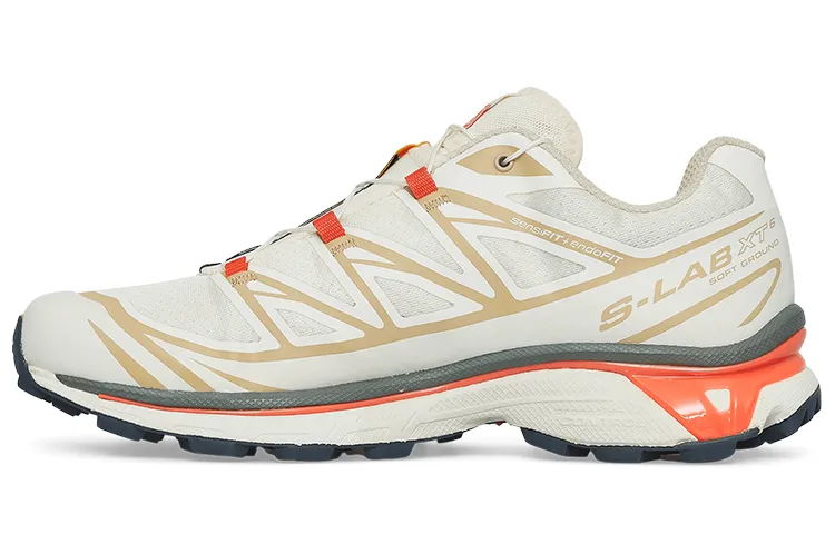 SALOMON XT 6 Rubber Cushioning Slip Resistant Abrasion Resistant Breathable Low top Running Shoes Unisex White
