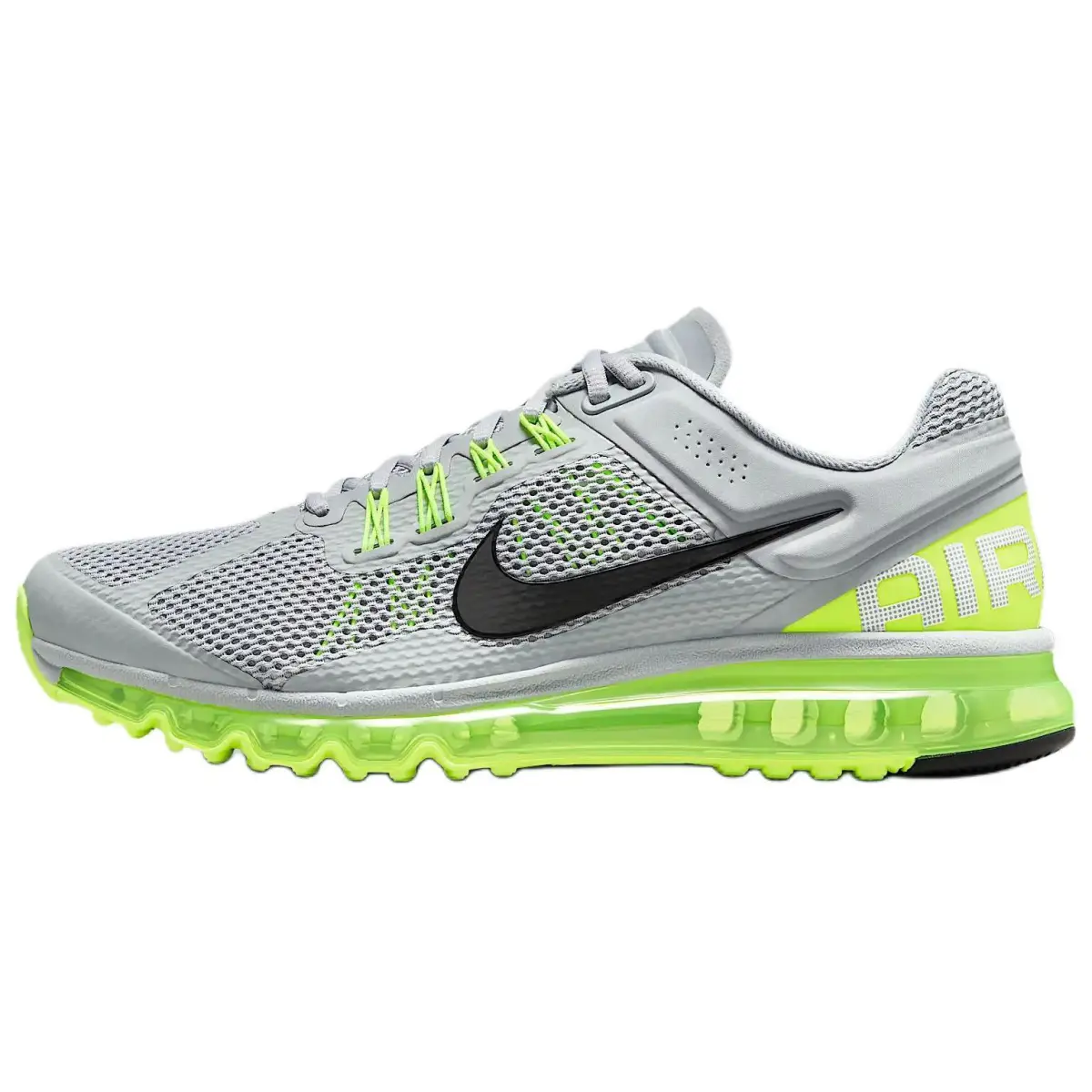 Nike Air Max 2013 Comfortable Breathable Low top Casual Running Shoes Men's Gray Yellow