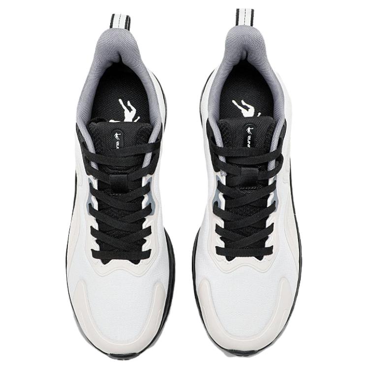 QIAODAN Slip Resistant Abrasion Resistant Low top Casual Running Shoes Men’s Beige Black