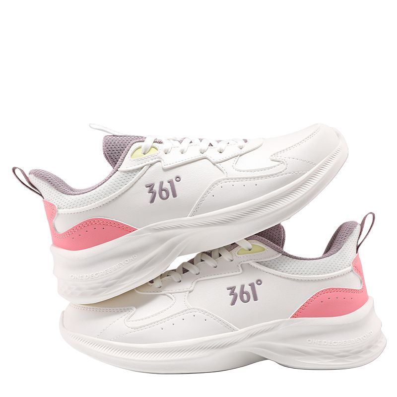 361° Slip Resistant Abrasion Resistant Low top Casual Running Shoes Women’s White Purple Pink