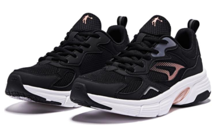QIAODAN Mesh Abrasion Resistant Breathable Abrasion Resistant Breathable Low top Running Shoes Women’s Black Gold