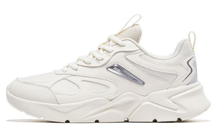 QIAODAN Textile, Synthetic Leather Soft And Comfortable Cushioning Breathable Low top Running Shoes Men’s White