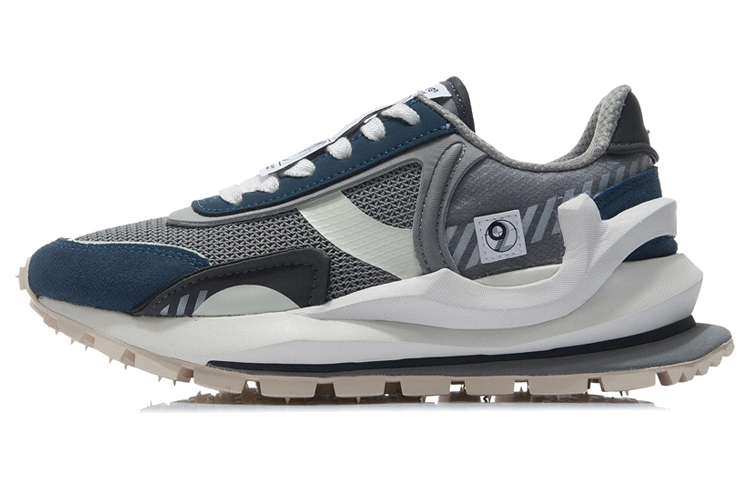 Li Ning Fangyuan Eternal Running Shoes Women's Low Top Shark Gray/Leather Gray Blue/Haze Gray