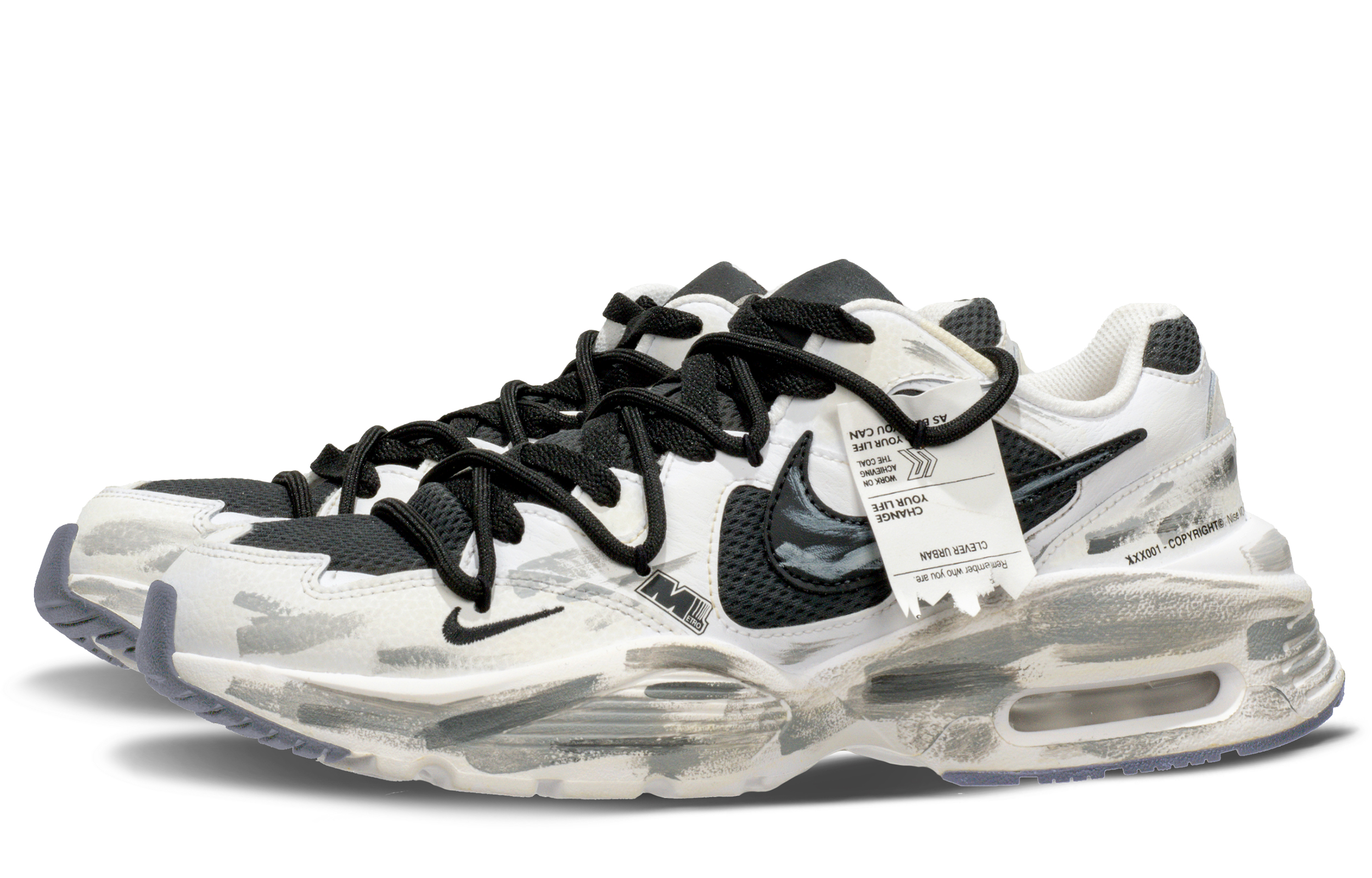 Nike Air Max Fusion Low top Casual Running Shoes Unisex Black White