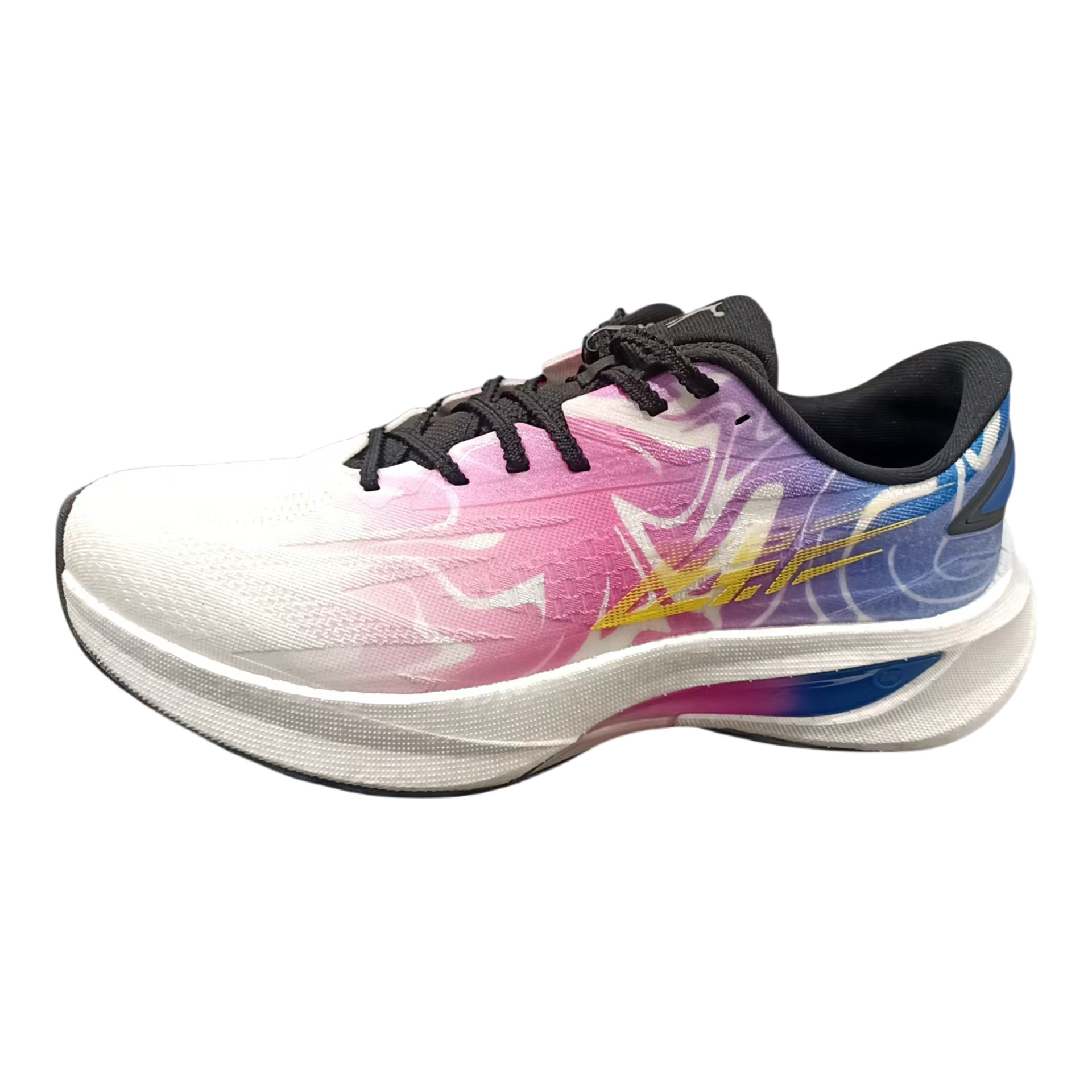 QIAODAN Slip Resistant, Abrasion Resistant, Rebound Low top Sprint Running Shoes Men’s White Pink Purple
