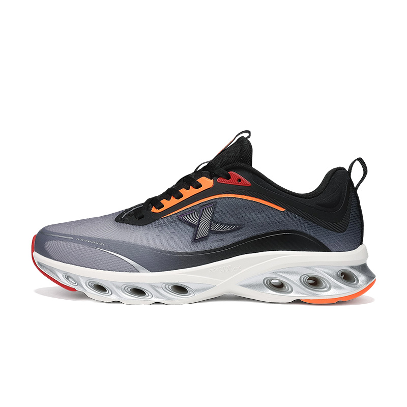 XTEP Cushioning Slip Resistant Breathable Low top Running Shoes Men’s Black Gray