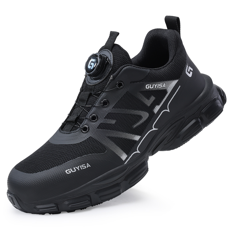 LANOUDUN Safety Shoes Fabric Slip Resistant, Abrasion Resistant, Lightweight Low top Outdoor Shoes Unisex Black