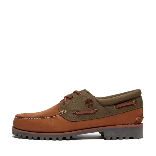 Timberland AUTHENTICS Collection Leather Boat Shoes Men's Brown
