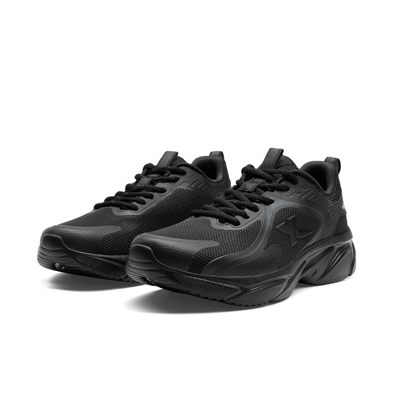 XTEP Cushioning Breathable Lightweight Low top Casual City Commuting Running Shoes Men’s Black