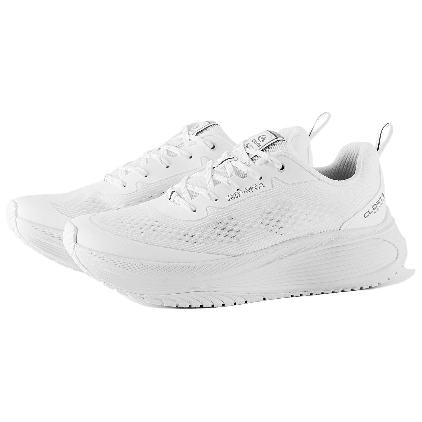 CLORTS Running Shoes Unisex Low Top White, Black