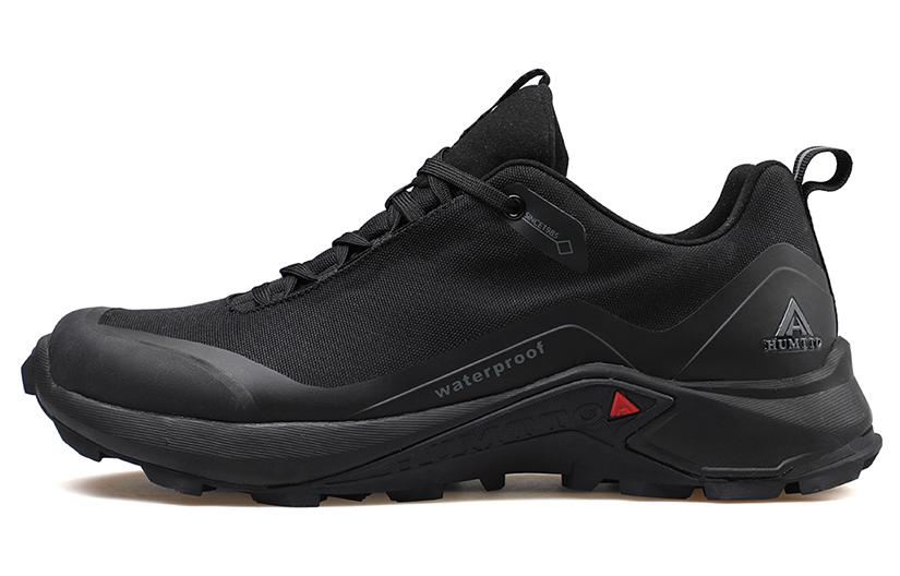 HUMTTO Textile, Synthetic Leather Cushioning Slip Resistant Abrasion Resistant Low top Outdoor Shoes Men’s Black