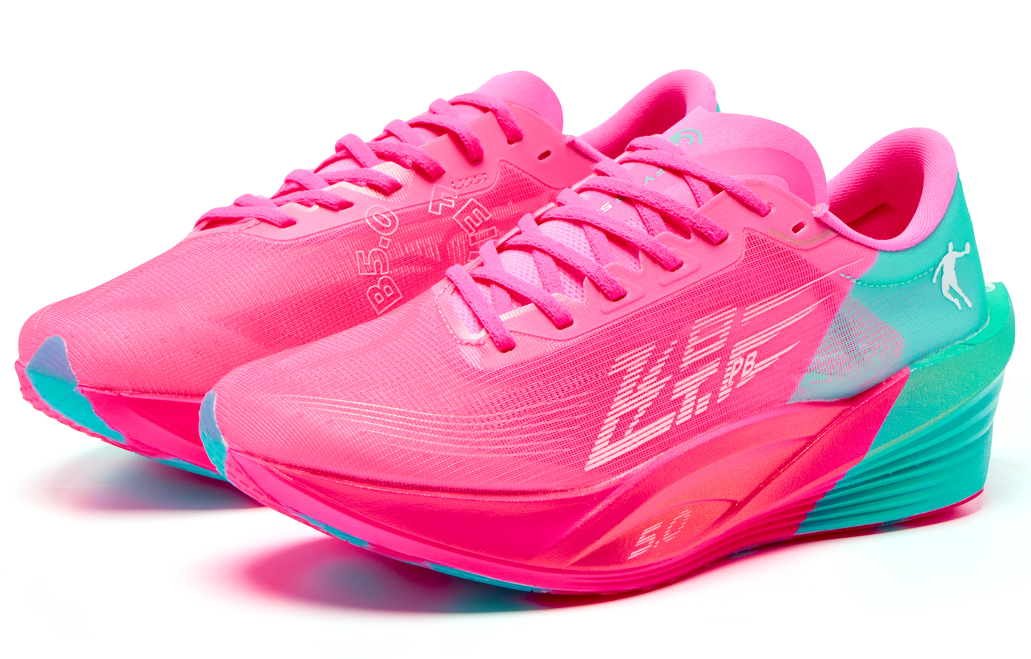 QIAODAN Flying Shadow PB5.0 Running Shoes Women’s Low Top Aurora Pink/Lake Green