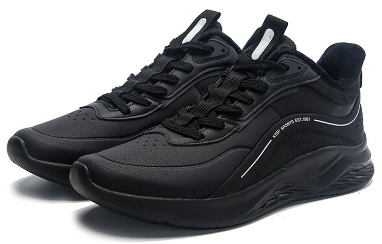 XTEP Comfortable Synthetic Leather Cushioning, Wear Resistant Low top Running Shoes Men’s