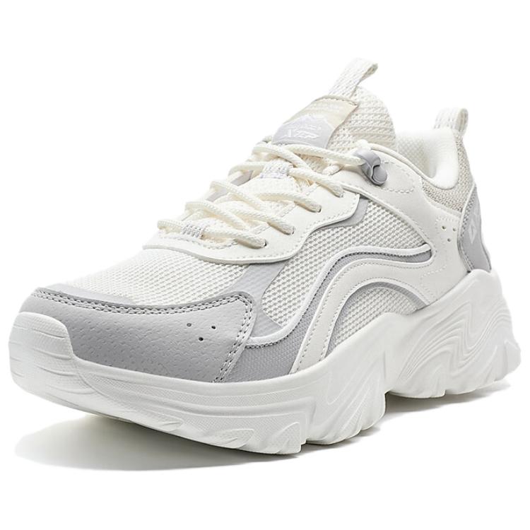 XTEP Abrasion Resistant Slip Resistant Cushioning Low top Outdoor Shoes Women’s White Gray