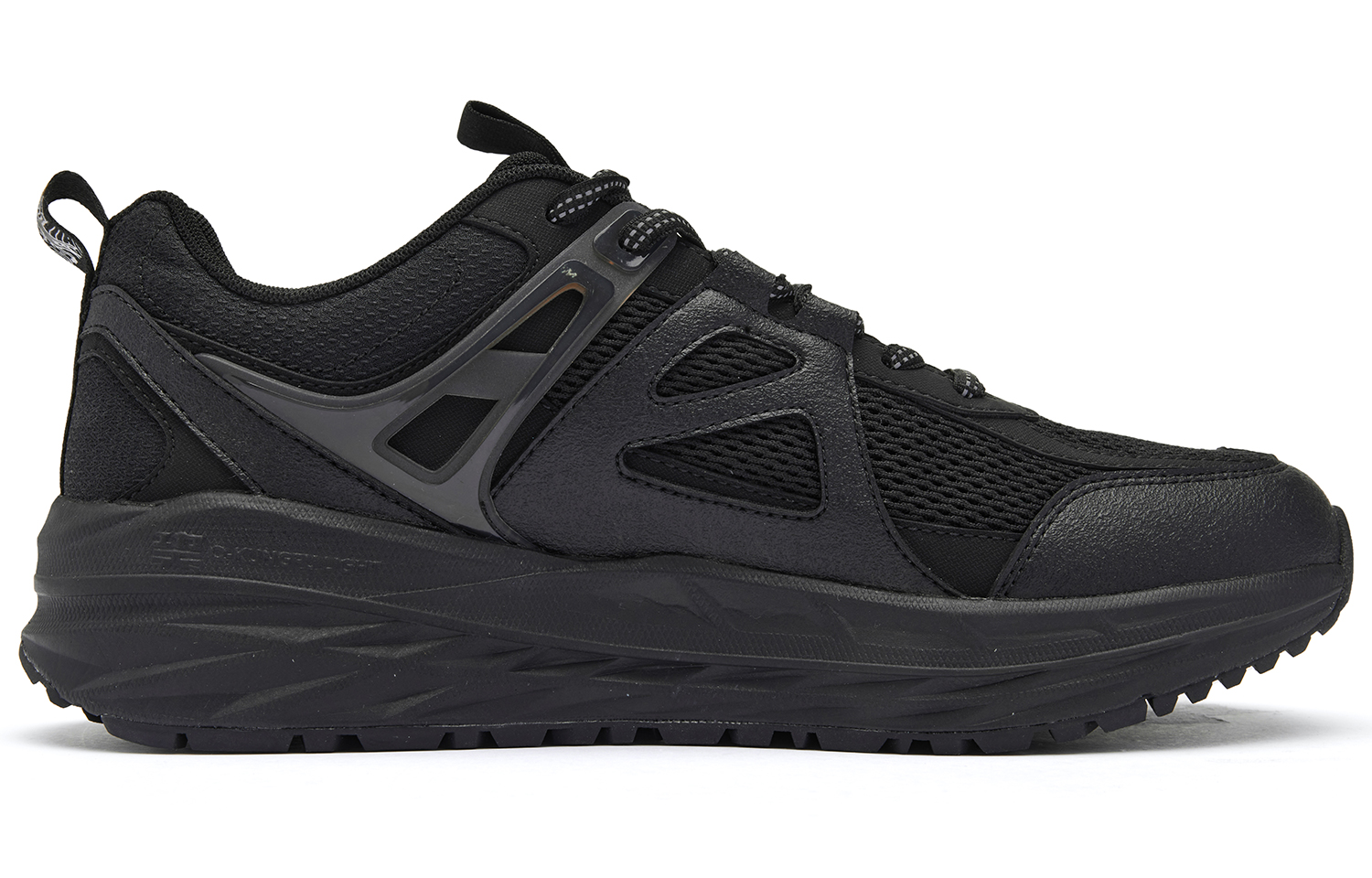 QIAODAN Pioneer Cushioning Slip Resistant Abrasion Resistant Low top Casual Running Shoes Men’s Black Silver