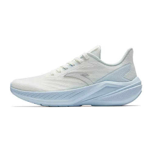 Anta Slip-Resistant Breathable Lightweight Height Increasing Low-Top Casual Running Shoes Women's White Blue
