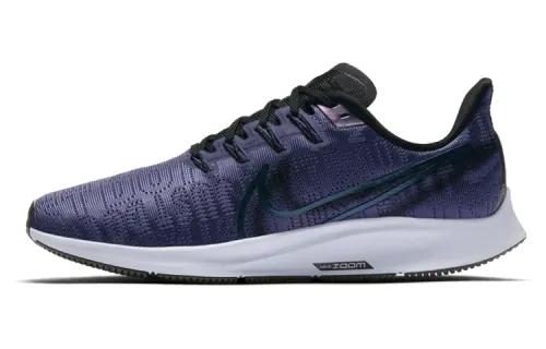 Nike Pegasus 36 Premium Rise Fashionable and Versatile Fabric Anti-Slip Low-top Marathon Running Shoes Women's Black Purple